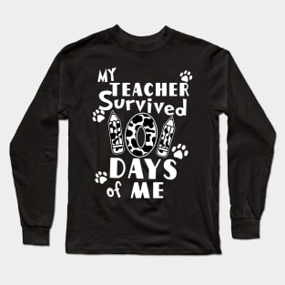 My Teacher Survived 101 days of Me School Dalmatian Dog Long Sleeve T-Shirt